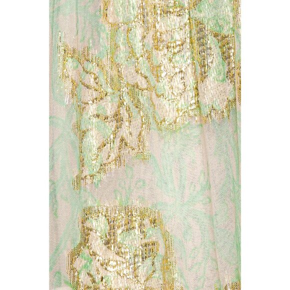 HEMANT AND NANDITA Sidra Mini Dress in Sea Green X-Small New Womens Metallic - Picture 4 of 12